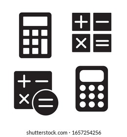 Calculator icon set. Vector graphic illustration. Suitable for website design, logo, app, template, and ui. EPS 10.