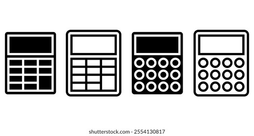 Calculator icon set. Vector illustration.