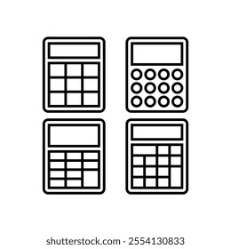 Calculator icon set. Vector illustration.