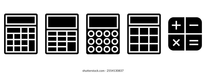 Calculator icon set. Vector illustration.