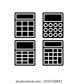 Calculator icon set. Vector illustration.