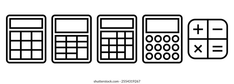 Calculator icon set. Vector illustration.