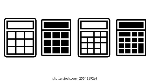 Calculator icon set. Vector illustration.