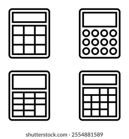 Calculator icon set. Vector illustration.