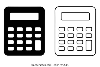 Calculator icon set vector on white background