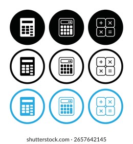 ícone da calculadora definir vetor em fundo branco.