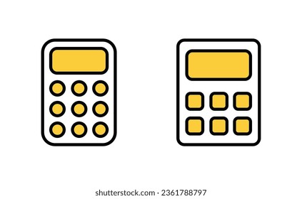 Conjunto de iconos de la calculadora para la aplicación web y móvil. Signo y símbolo de la calculadora de contabilidad.