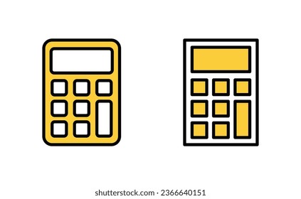 Calculator icon set for web and mobile app. Accounting calculator sign and symbol.
