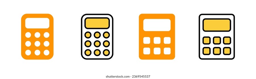 Calculator icon set for web and mobile app. Accounting calculator sign and symbol.