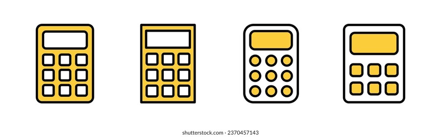 Conjunto de iconos de la calculadora para la aplicación web y móvil. Signo y símbolo de la calculadora de contabilidad.