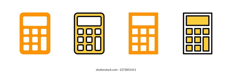 Calculator icon set for web and mobile app. Accounting calculator sign and symbol.