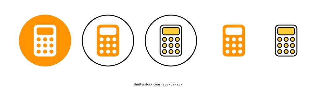 Conjunto de iconos de la calculadora para la aplicación web y móvil. Signo y símbolo de la calculadora de contabilidad.