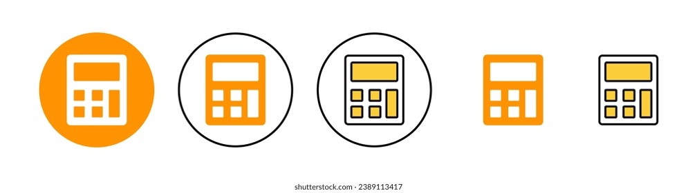 Calculator icon set for web and mobile app. Accounting calculator sign and symbol.