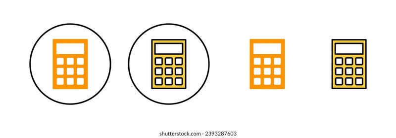 Calculator icon set for web and mobile app. Accounting calculator sign and symbol.