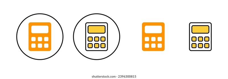 Conjunto de iconos de la calculadora para la aplicación web y móvil. Signo y símbolo de la calculadora de contabilidad.