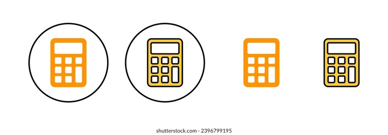 Calculator icon set for web and mobile app. Accounting calculator sign and symbol.