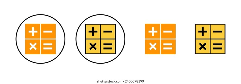 Calculator icon set for web and mobile app. Accounting calculator sign and symbol.