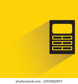 calculator icon with shadow on yellow background
