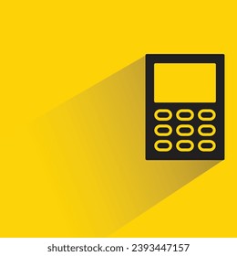 calculator icon with shadow on yellow background