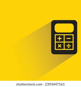 calculator icon with shadow on yellow background