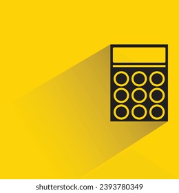 calculator icon with shadow on yellow background
