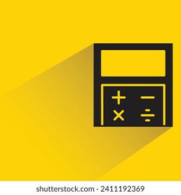 Taschensymbol mit Schatten auf gelbem Hintergrund
