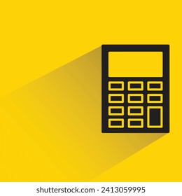 calculator icon with shadow on yellow background