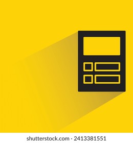 calculator icon with shadow on yellow background