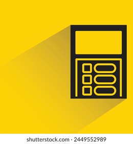 calculator icon with shadow on yellow background