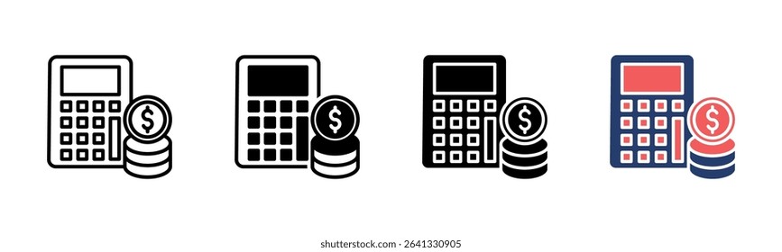 Calculator icon sheet multiple style collection