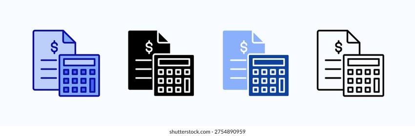 Calculator Icon Sheet Multiple Style Collection Isolated Vector