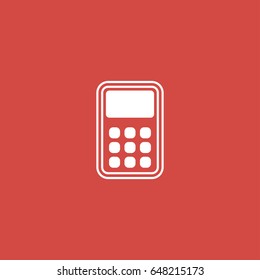 calculator icon. sign design. red background