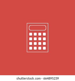calculator icon. sign design. red background