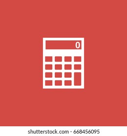 calculator icon. sign design. red background