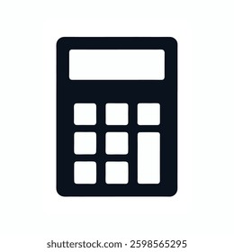 Calculator icon silhouette with white background