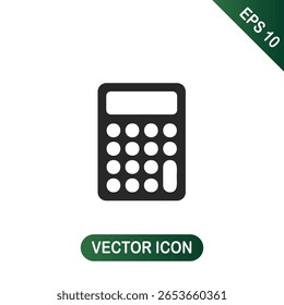 Ícone da calculadora Design preto simples para matemática e cálculos