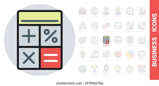 Calculator icon. Simple color version from a series of business icons