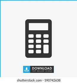calculator icon. Simple filled calculator vector icon. On white background.