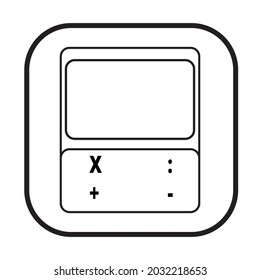 Calculator icon - simple flat ilustration, line, count