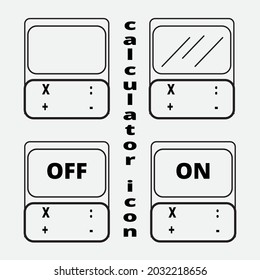 Icono de la calculadora - simple ilustración plana, línea, recuento