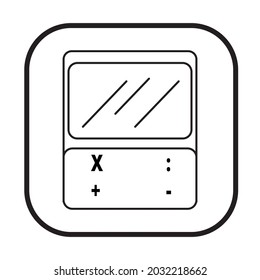 Calculator icon - simple flat ilustration, line, count