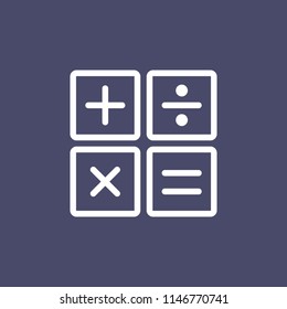 Calculator icon simple flat style outline illustration.