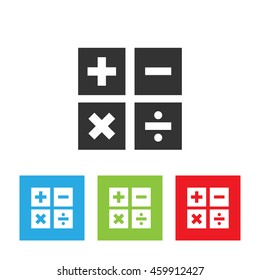 Calculator icon. Simple logo of calculator buttons isolated on white background. Flat vector illustration.