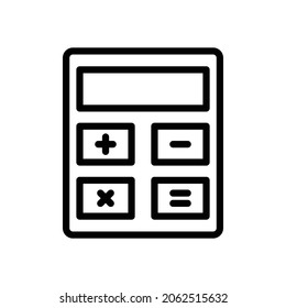 Calculator icon simple with outline style
