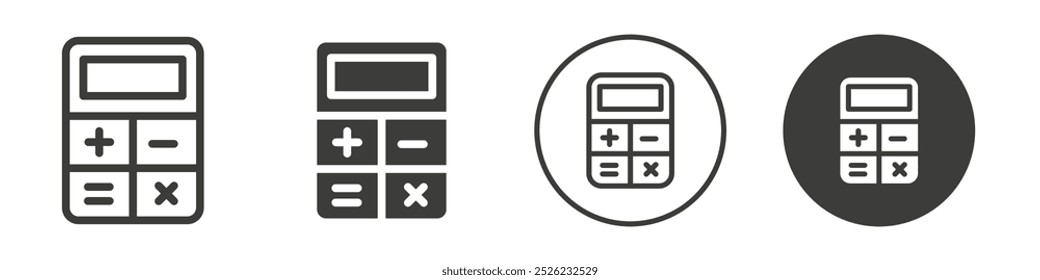 ícone Calculadora Simples contorno vetor logotipo