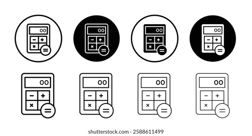 Calculator icon Simple outline vector logo