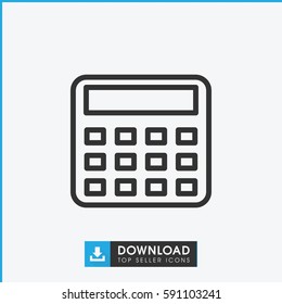 calculator icon. Simple outline calculator vector icon. On white background.