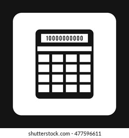 Calculator icon in simple style isolated on white background. Device symbol