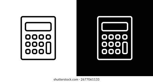 Ícone Calculadora. Linha fina simples, vetores de contorno