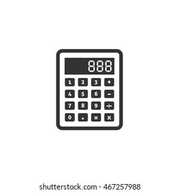 Calculator icon in single grey color. Calculate electronic finance money